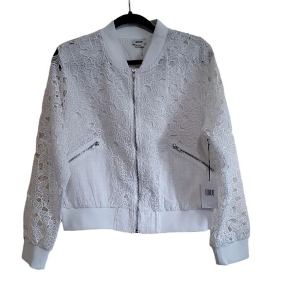 Jason Wu Lace Floral Print White Jacket Size Large NWT - Picture 2 of 8